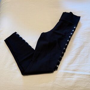 Ultracor Black Leggings with White Star Accents